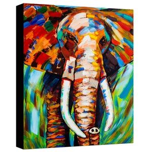 COLORFUL ELEPHANT CANVAS WALL ART SIZE 16X20